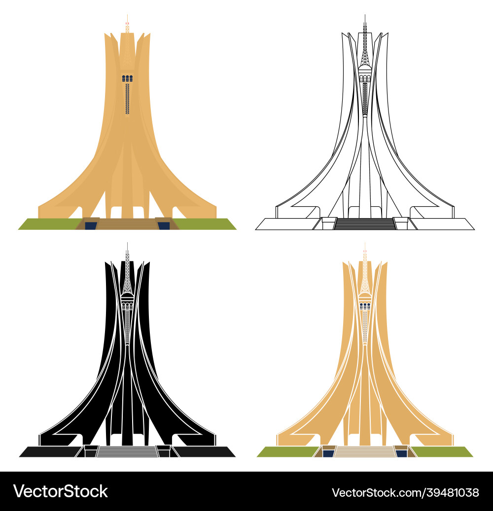 Monument of the martyr in algeria Vector Image