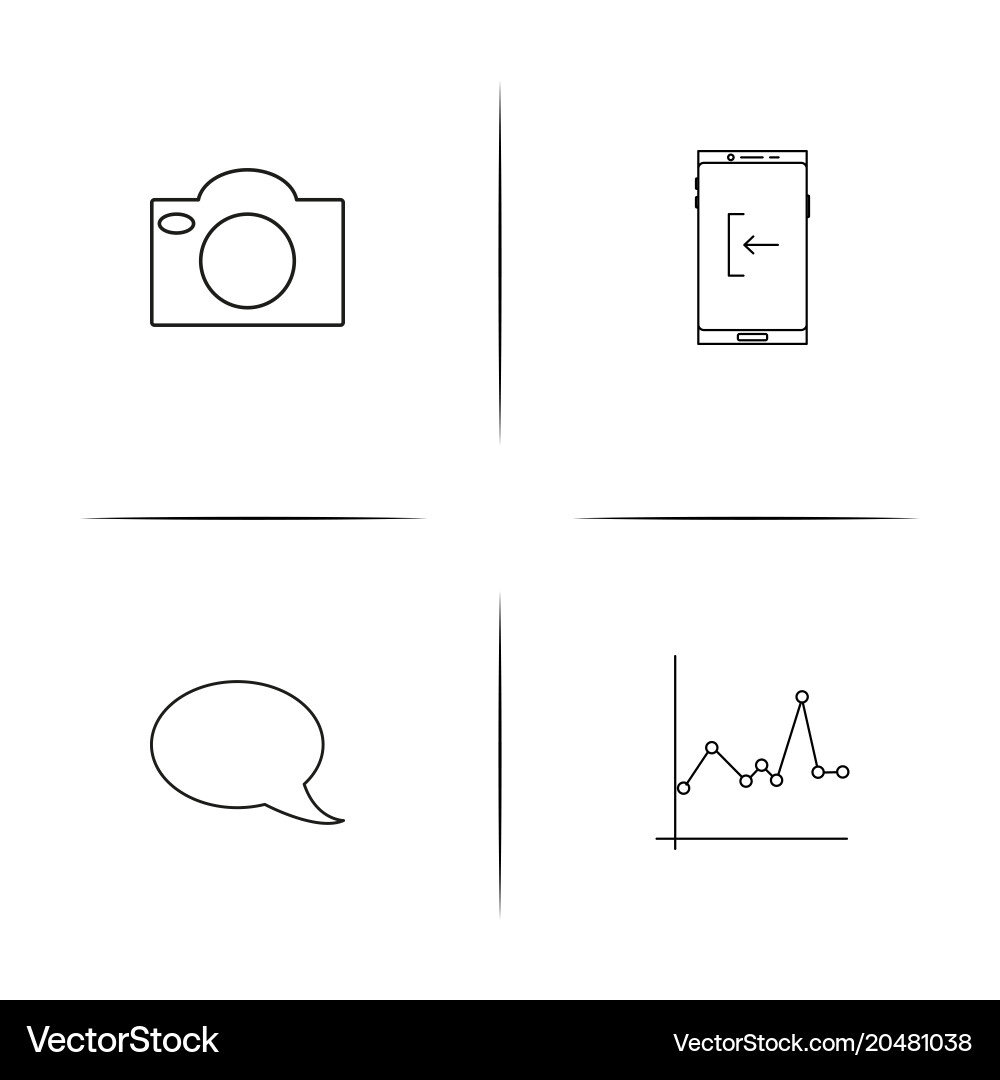 Network and database simple linear icons set Vector Image