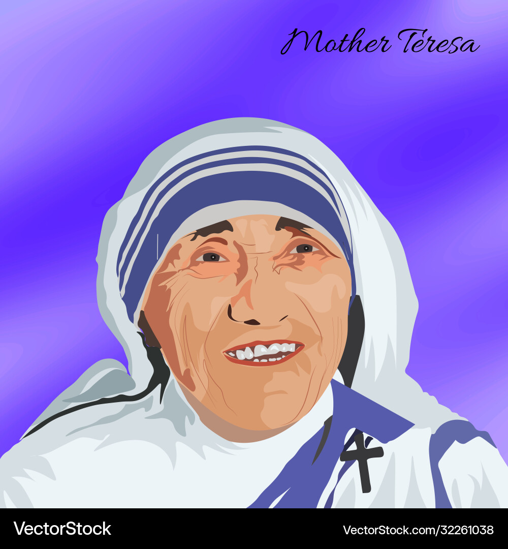 Porträt Mutter Teresa war ein albanischer Roman Porträt Mutter Teresa war ein albanischer Roman vektorbild
