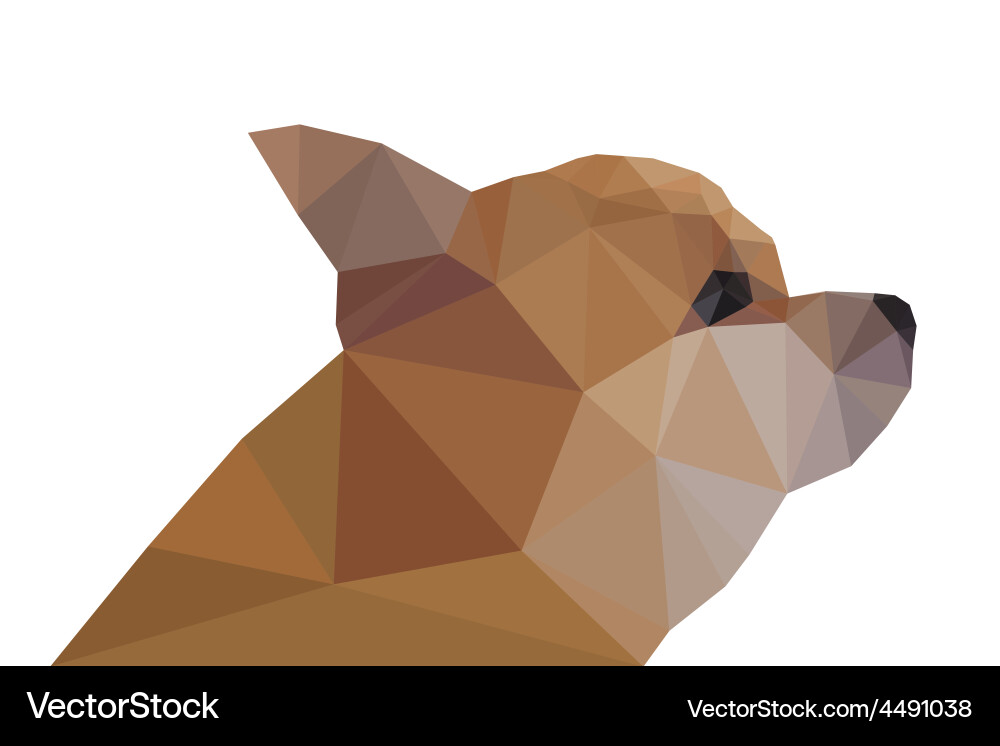 Side view of chihuahua geometric triangular vector image