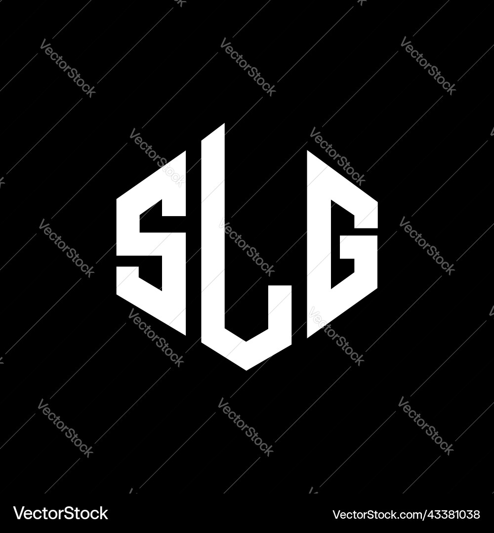 Slg letter logo design with polygon shape vector image