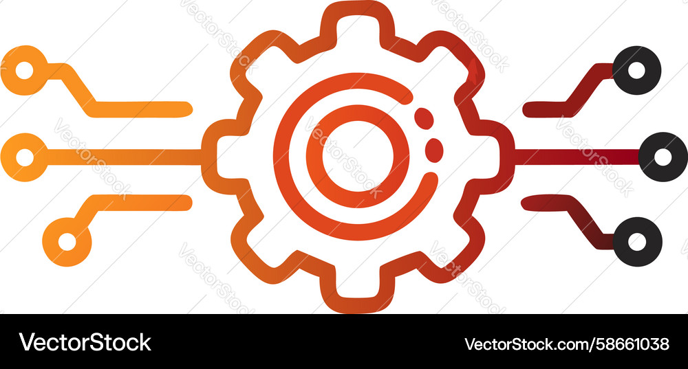 Tech gear with circuits processing icon design Vector Image