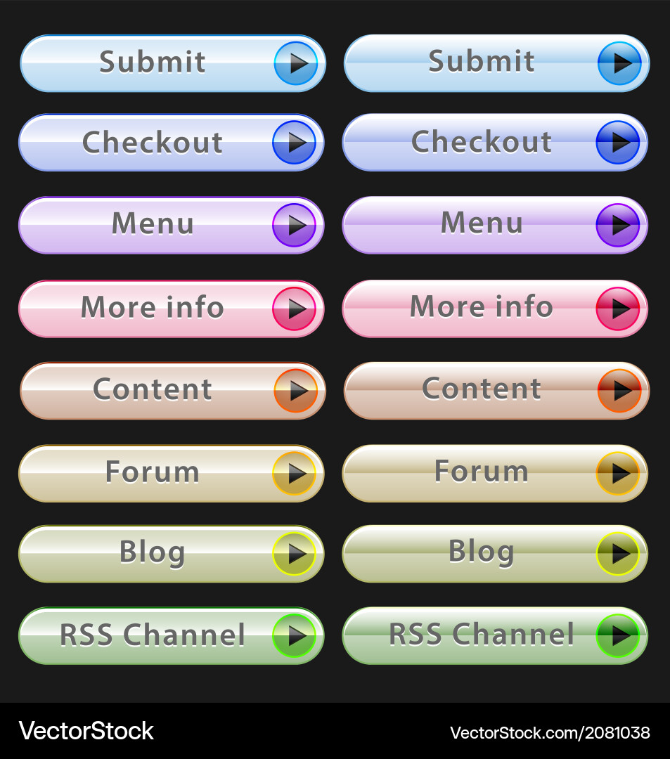 Web design buttons collection Vector Image
