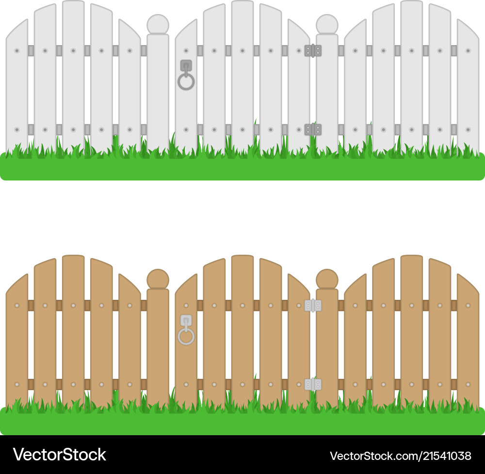 Wooden fence with gate Royalty Free Vector Image