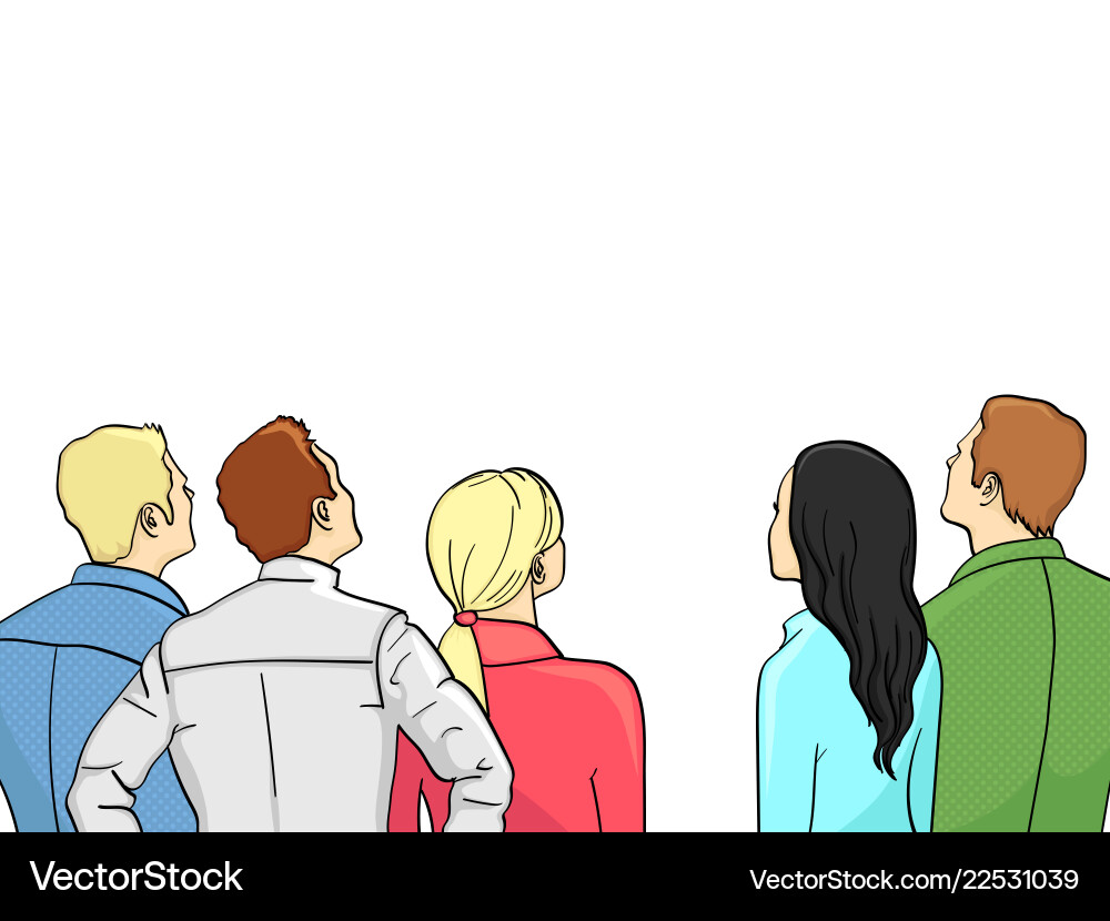 A crowd of spectators stand back isolated object A crowd of spectators stand back isolated object vector image
