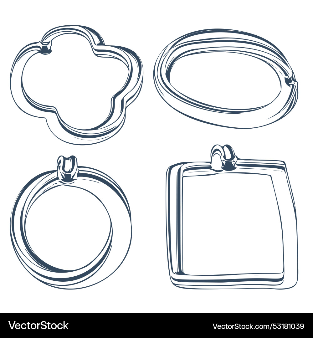 A set of simple design frames A set of simple design frames vector image