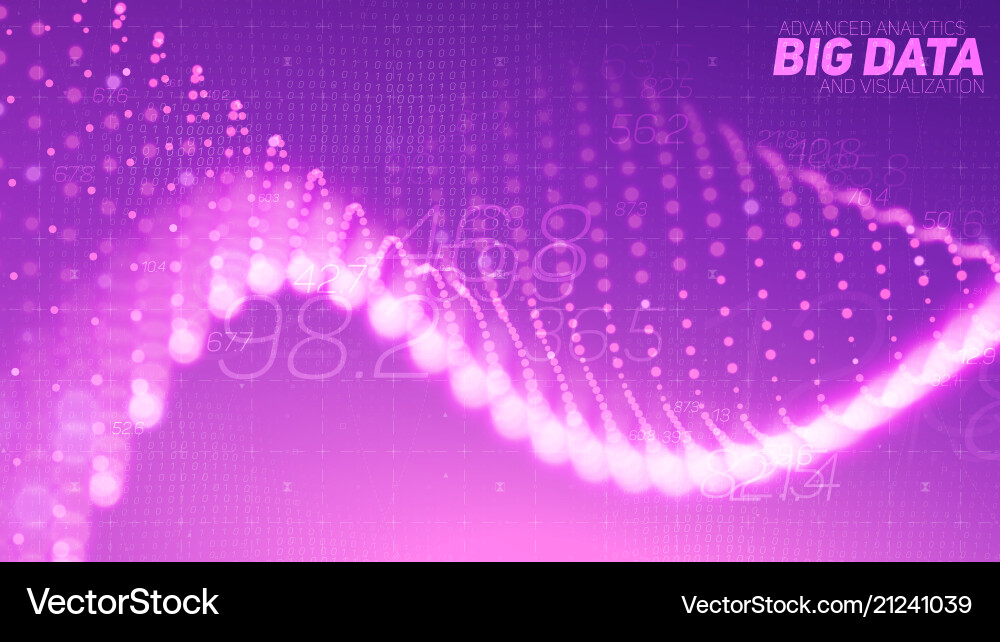 Abstract data particle wave points array Abstract data particle wave points array vector image