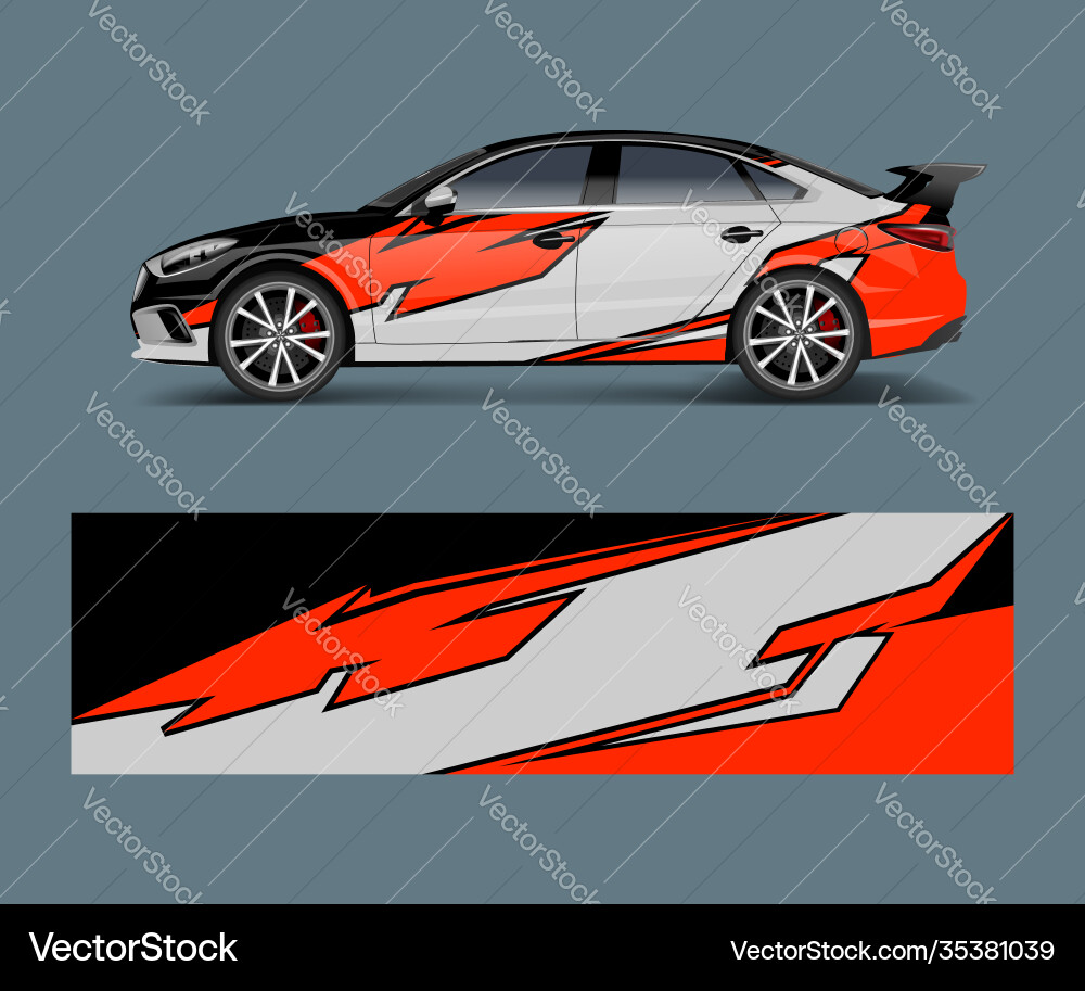 Abstract Racing Wave Car Wrap Vector Image
