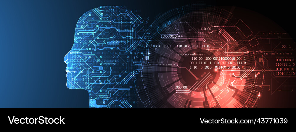Artificial intelligence ai and big data concept Vector Image