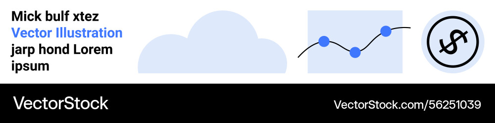 Cloud-Speicherdatenanalyse und Finanzkonzept Vektorbild