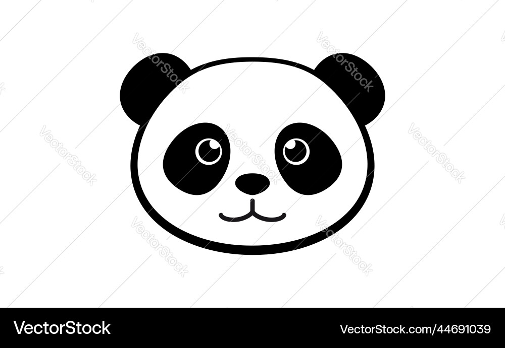 Cute Panda Face Cartoon Vector Image
