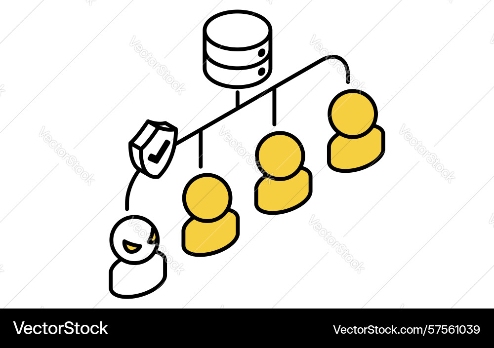 Ip address block security isometric line icon vector image