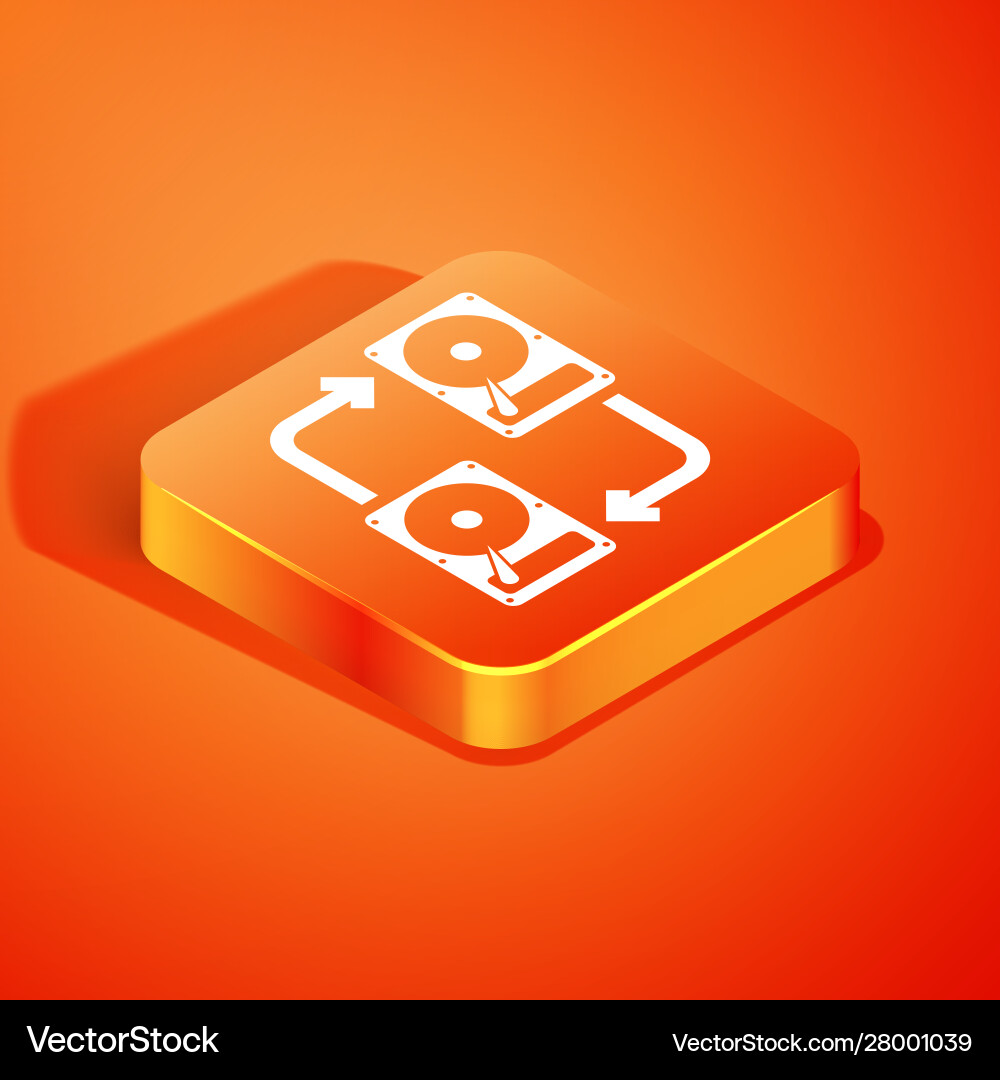 Isometric a fixed data storage device hard disk Isometric a fixed data storage device hard disk Vector Image