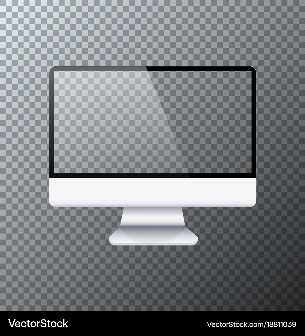 Modern realistic computer monitor icon vector image