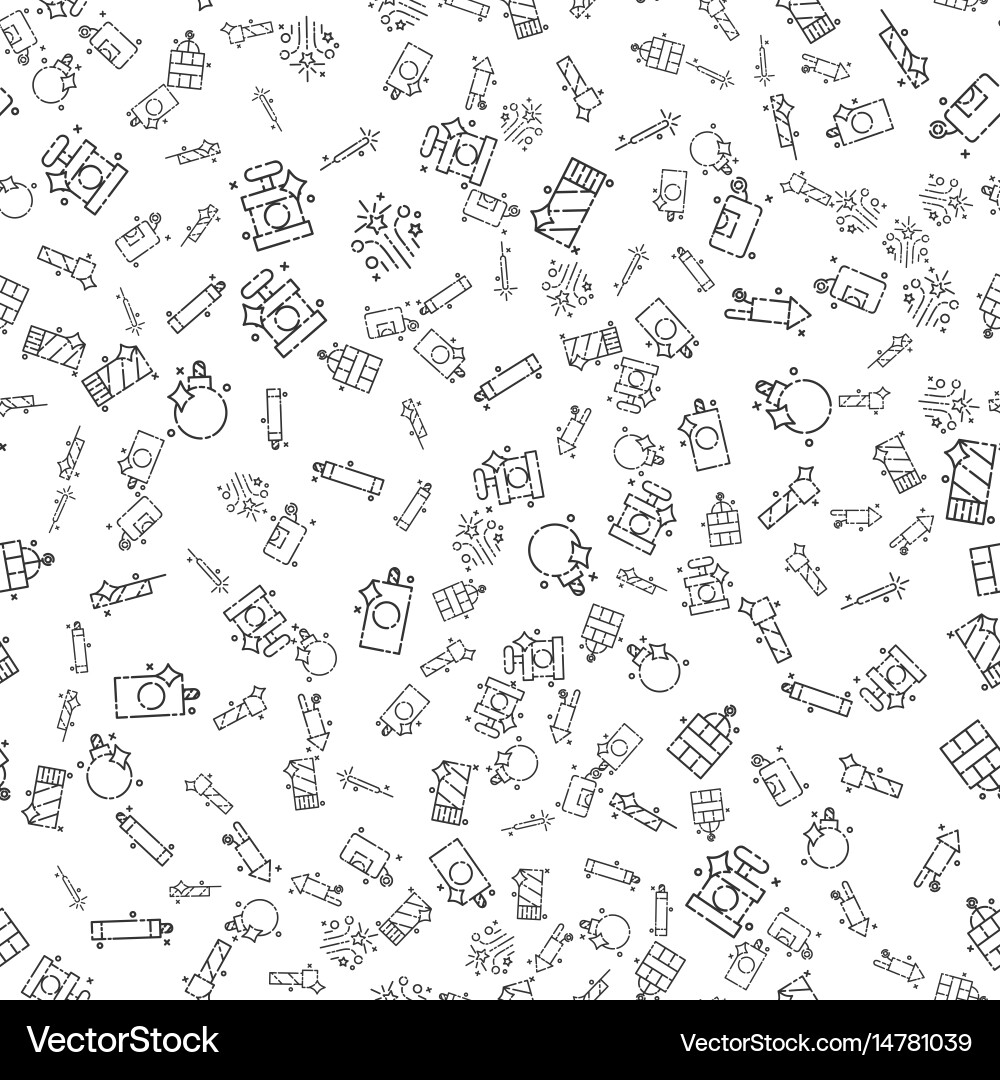 Pyrotechnics set pattern vector image