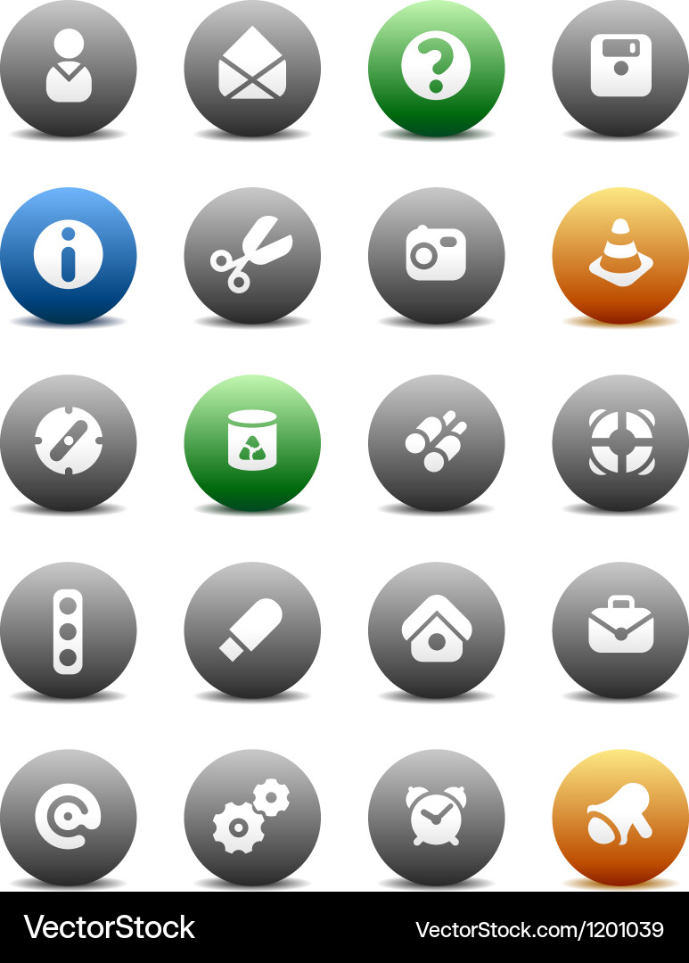 Round Button Icons - Collection vector image