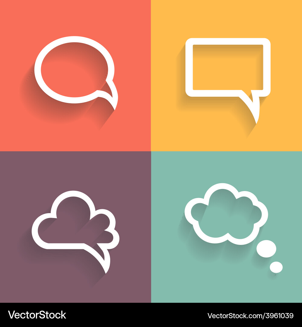 Set different retro styled speech bubbles Vector Image