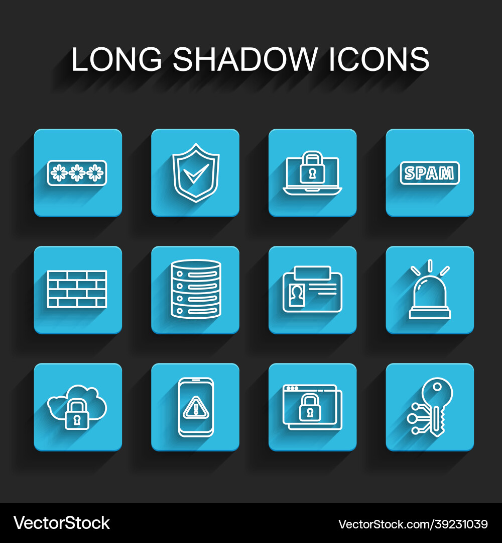 Set line cloud computing lock password protection Set line cloud computing lock password protection vector image