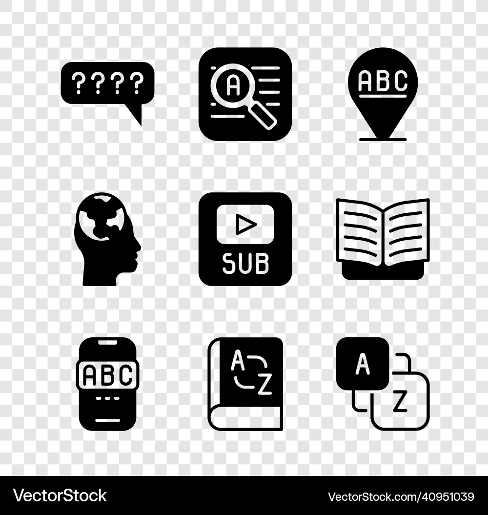 Set speech bubbles with question translator Set speech bubbles with question translator vector image