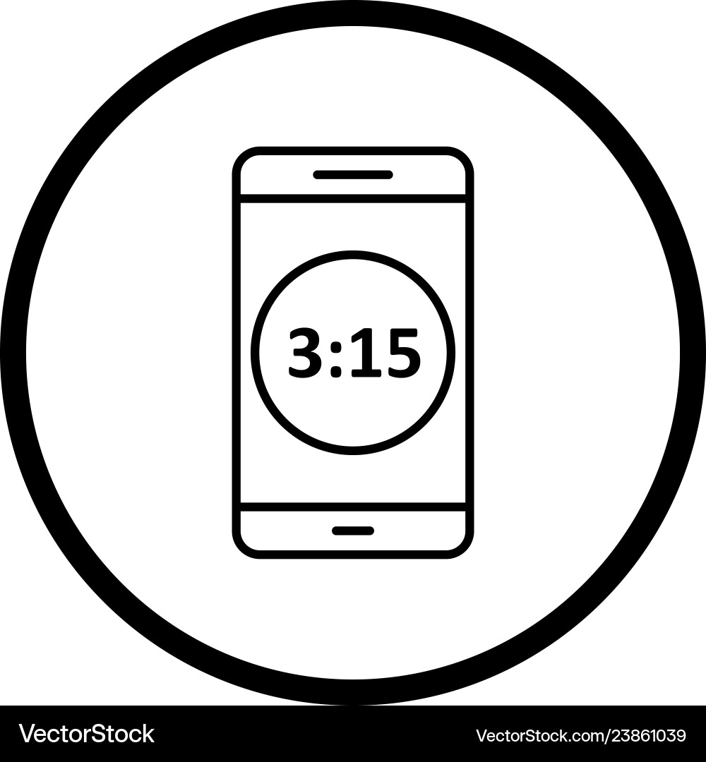 Time display mobile application icon Vector Image
