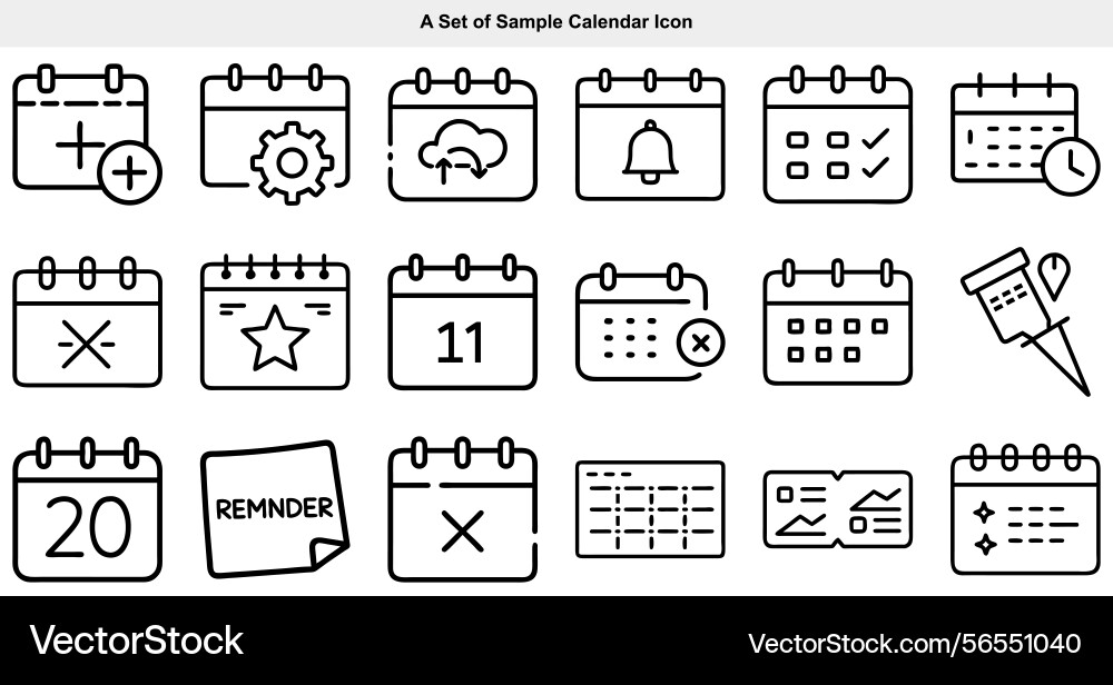 A set of calendar icons vector image