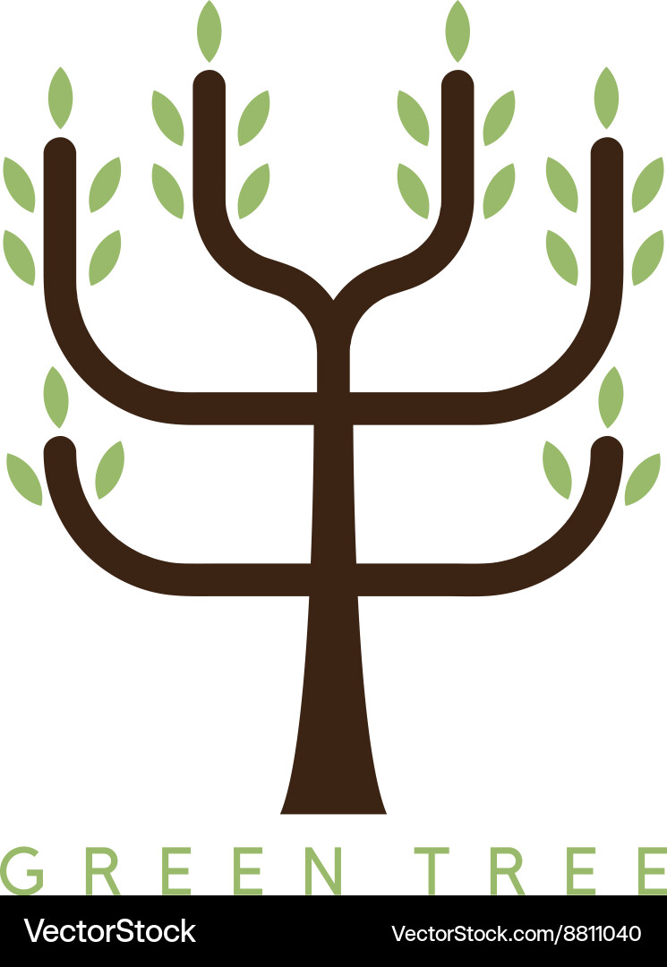 Abstract icon design template of green tree Vector Image