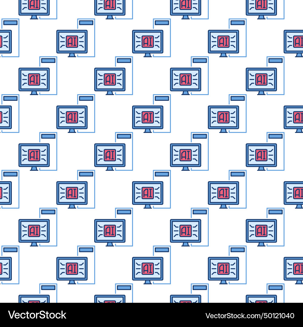 Ai desktop computer artificial intelligence Ai desktop computer artificial intelligence vector image
