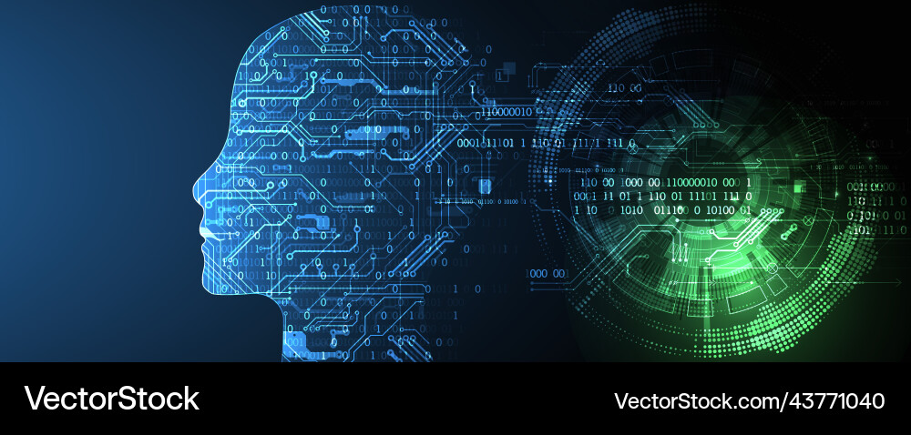 Artificial intelligence ai and big data concept Vector Image