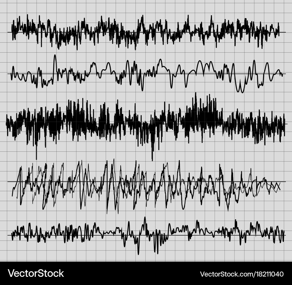 Audio Waveforms & Sound Spectrum vector image