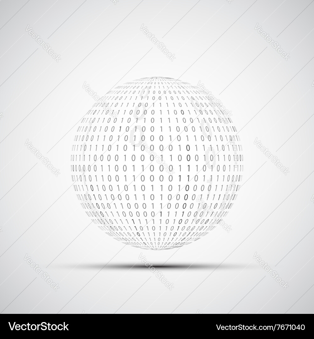 Ball of binary code vector image
