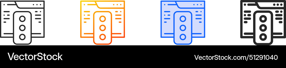 Browser iconthin linear gradient blue stroke Browser iconthin linear gradient blue stroke vector image