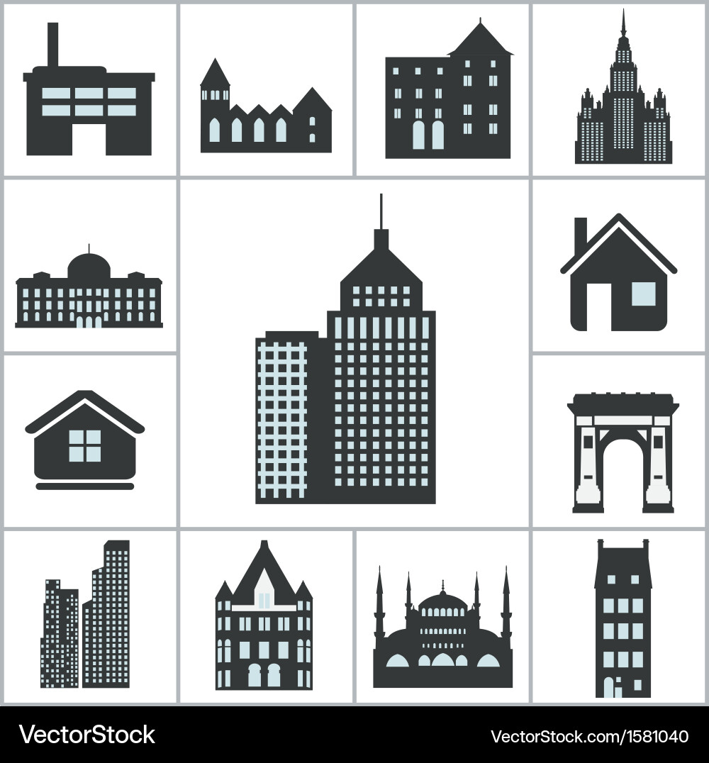 Building Icons - Architecture Collection vector image