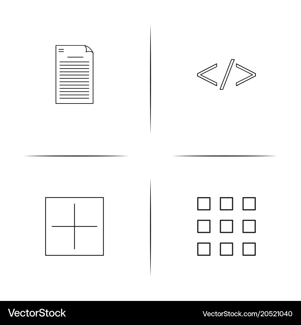 Cyber security simple linear icons set outlined Vector Image