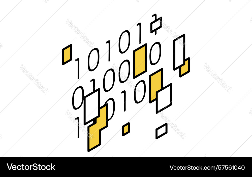 Data and password encryption isometric line icon vector image