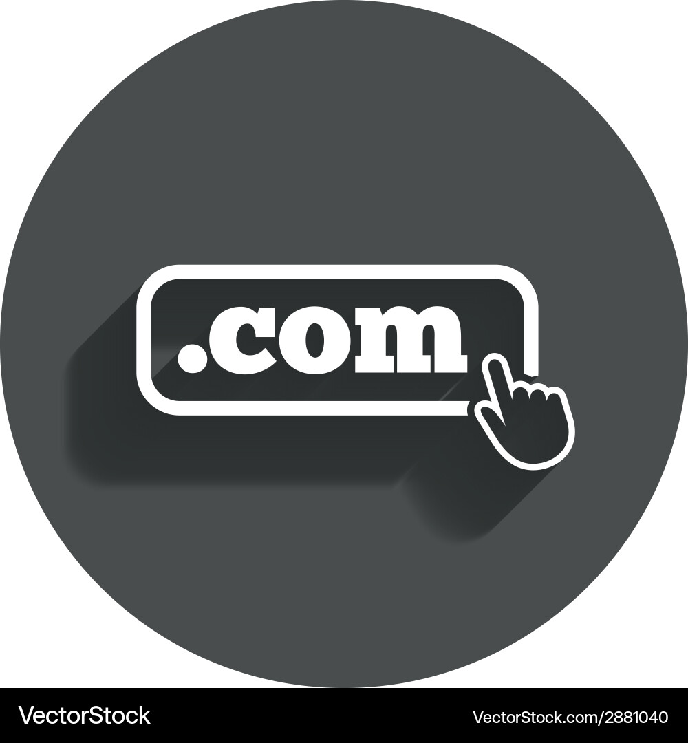 Domain com sign icon top-level internet Vector Image
