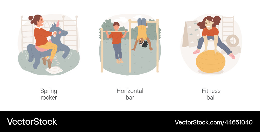 Elementary school break activities isolated Elementary school break activities isolated vector image