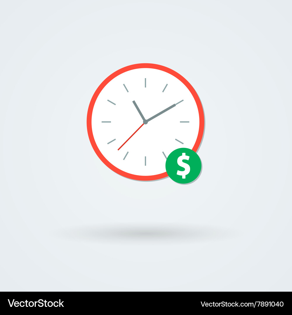 Flat clock icon simple Vector Image