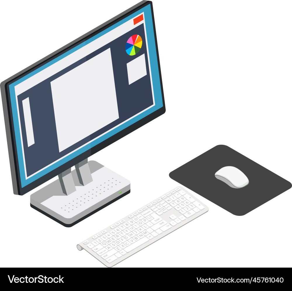 Game development computer composition Game development computer composition vector image