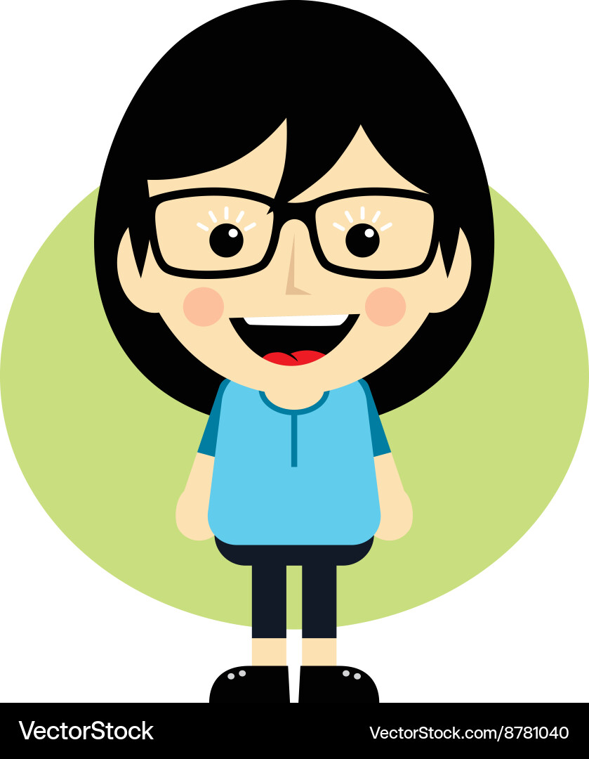 Geek cartoon nerd character Vector Image