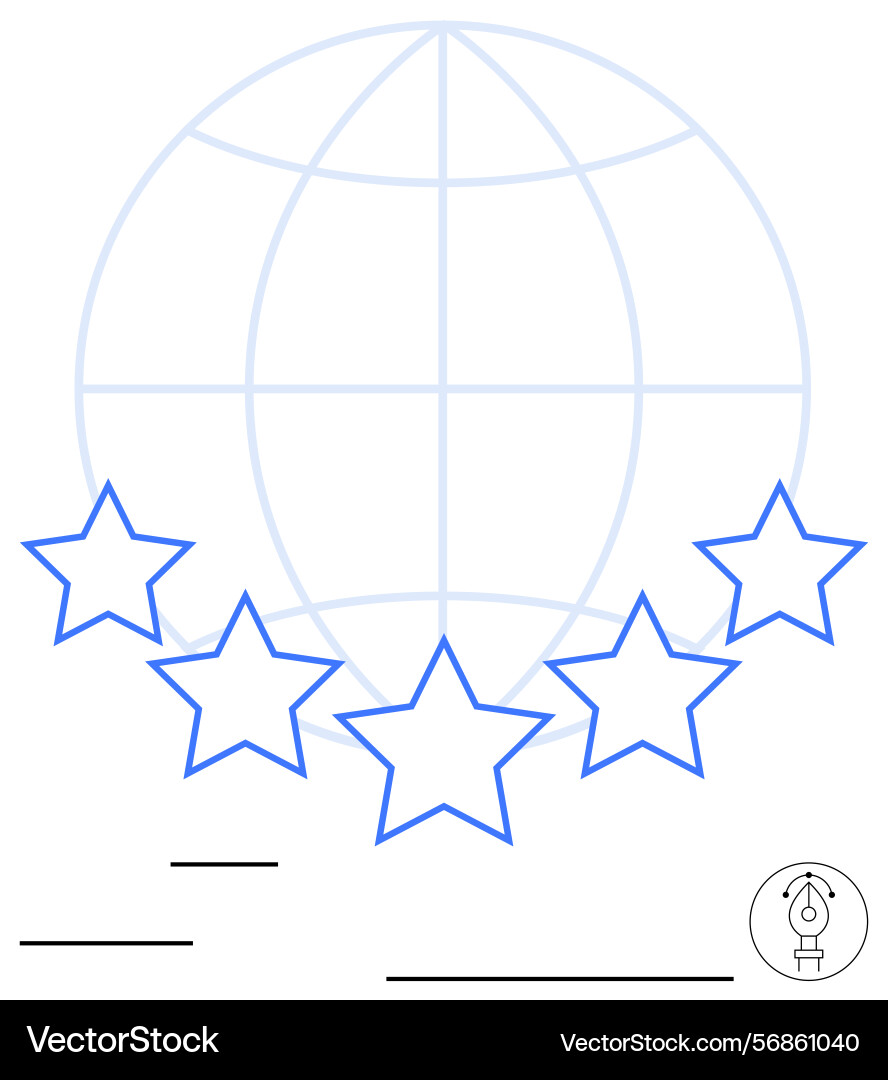 Global recognition and quality rating with five Vector Image