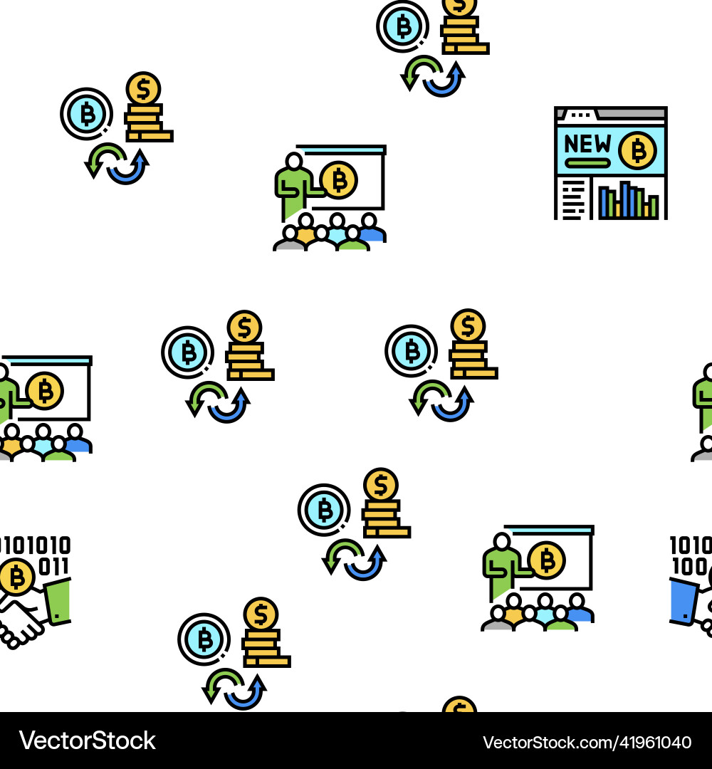Ico initial coin offer seamless pattern Vector Image