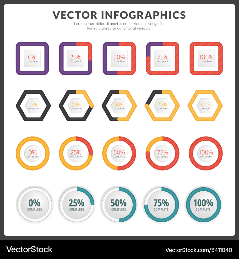 Infographics and design elements with icon set vector image