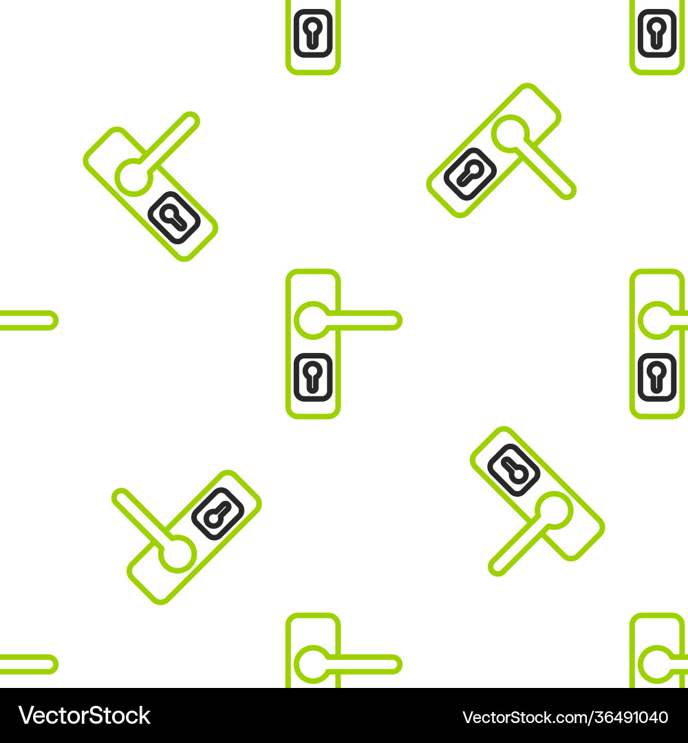 Line door handle icon isolated seamless pattern Line door handle icon isolated seamless pattern Vector Image