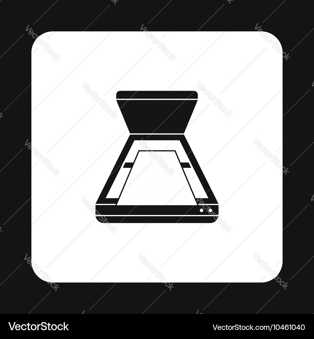 Open scanner icon in simple style Vector Image