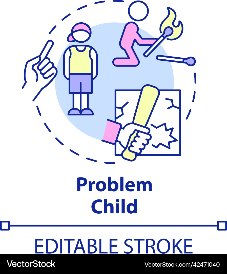 Problem child concept icon Problem child concept icon vector image