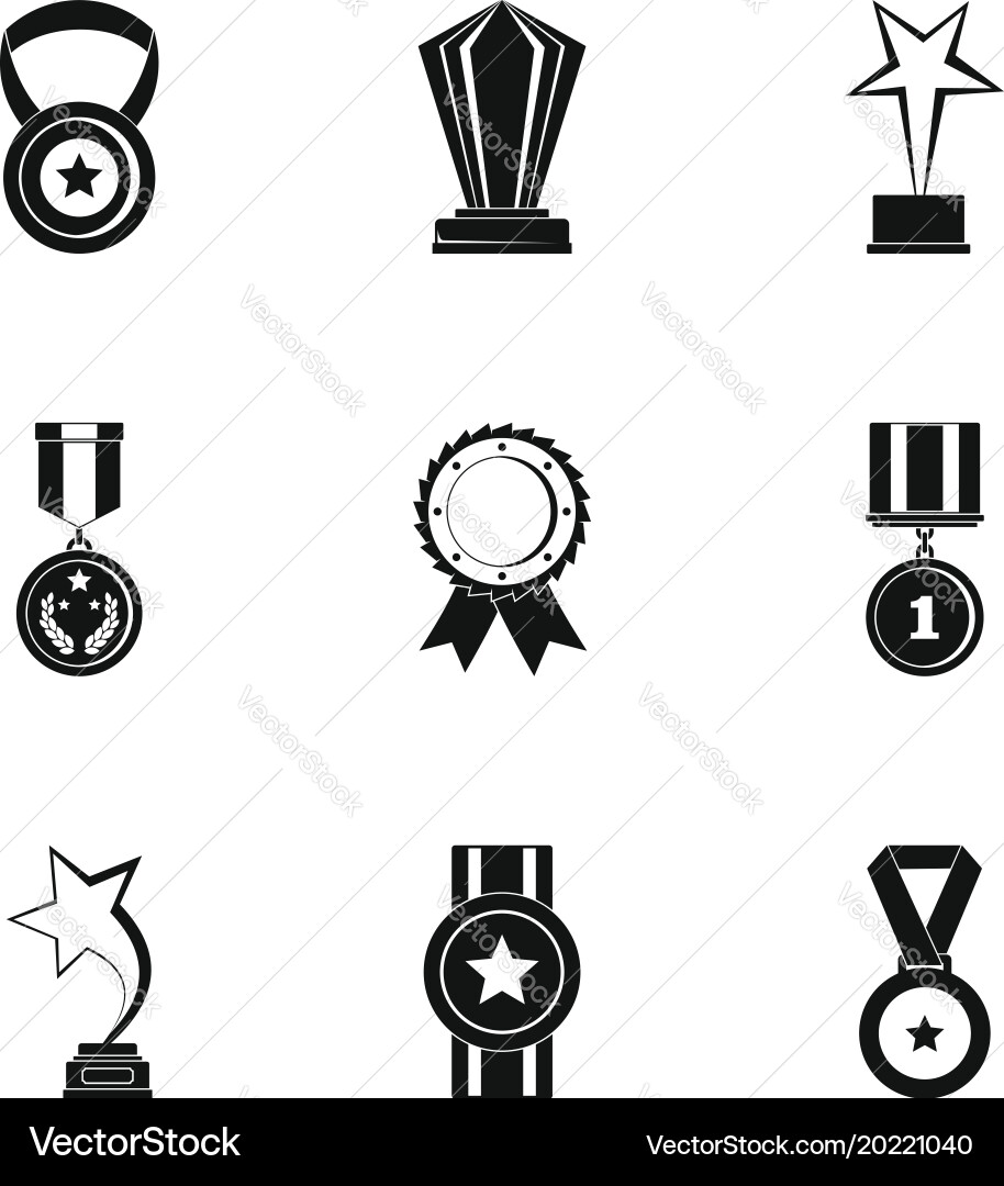 Reception icons set simple style vector image