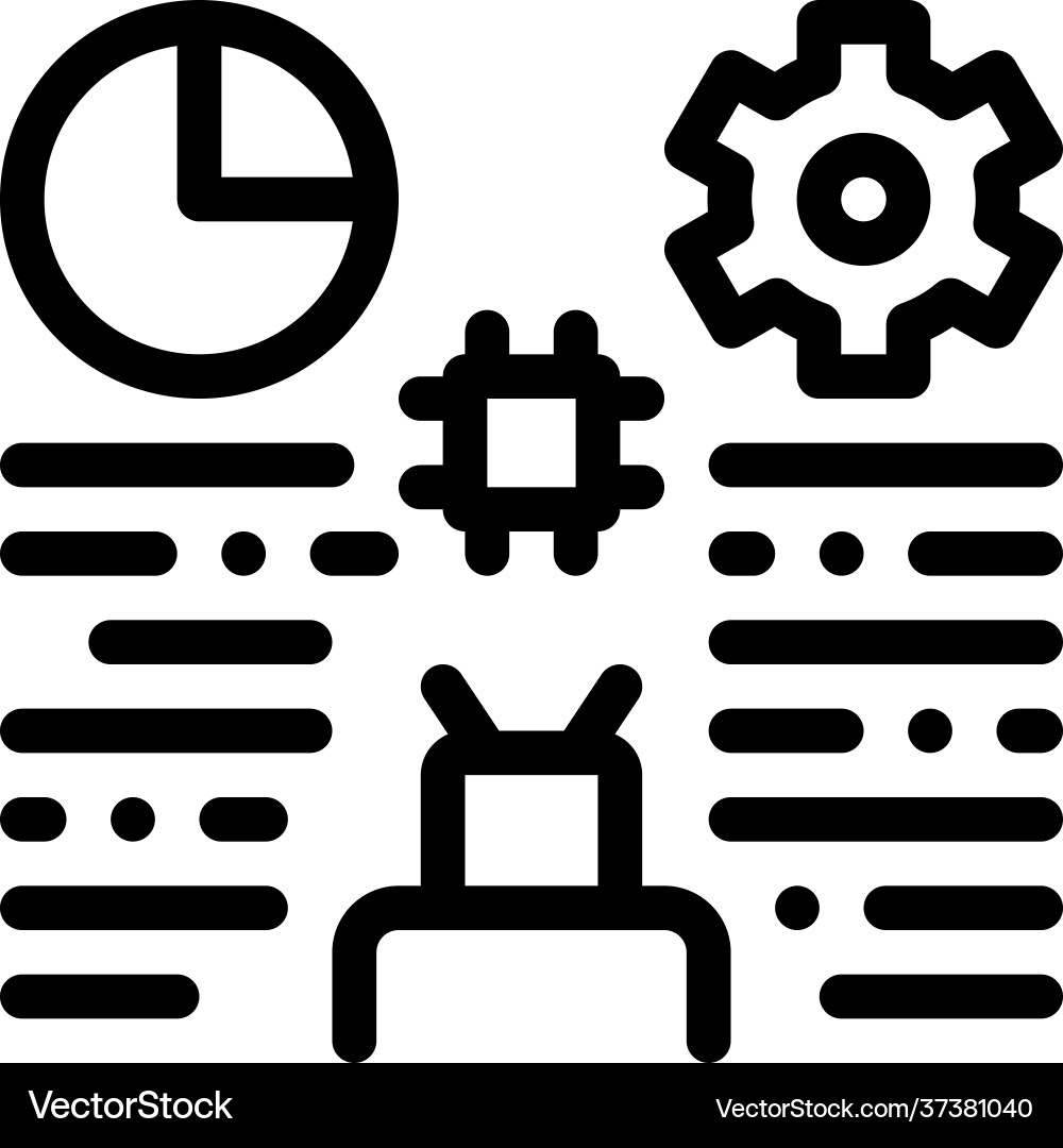 Robot machine learning line icon Robot machine learning line icon vector image