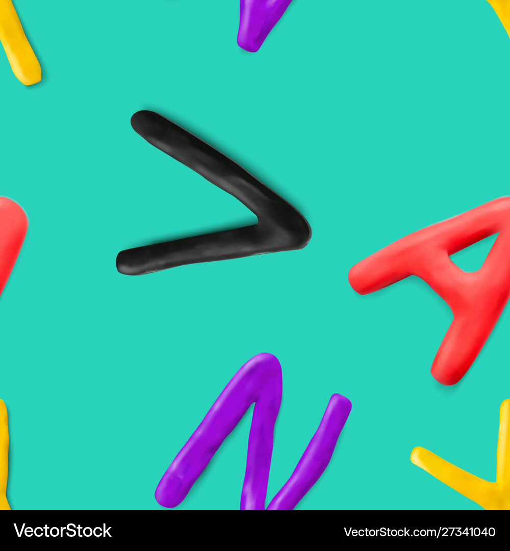 Seamless pattern with alphabet handmade modeling Seamless pattern with alphabet handmade modeling Vector Image