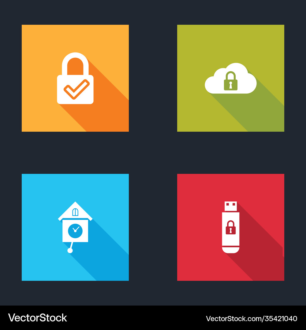 Set lock and check mark cloud computing Set lock and check mark cloud computing vector image