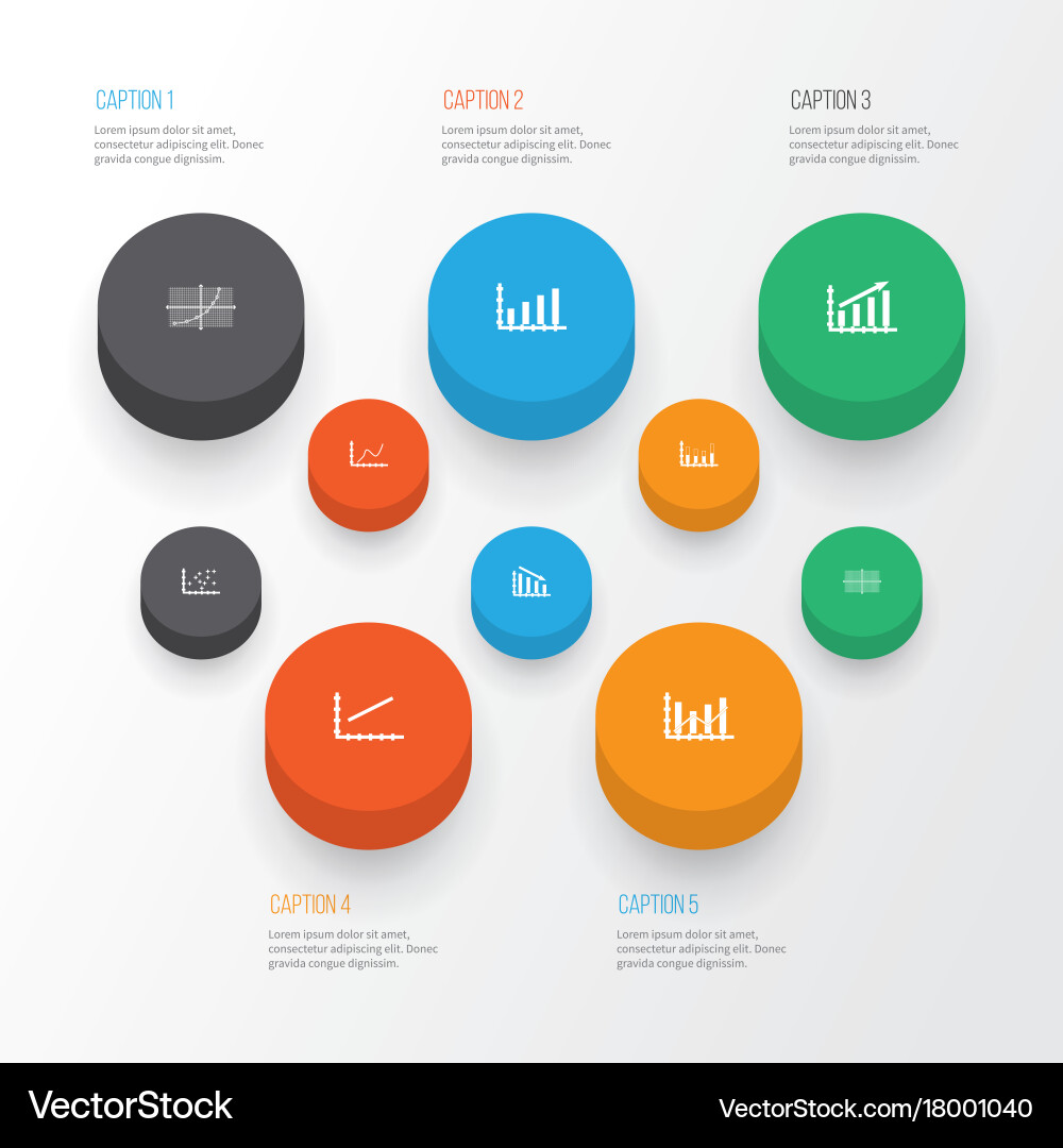 Set of graphs diagrams and statistics icons vector image